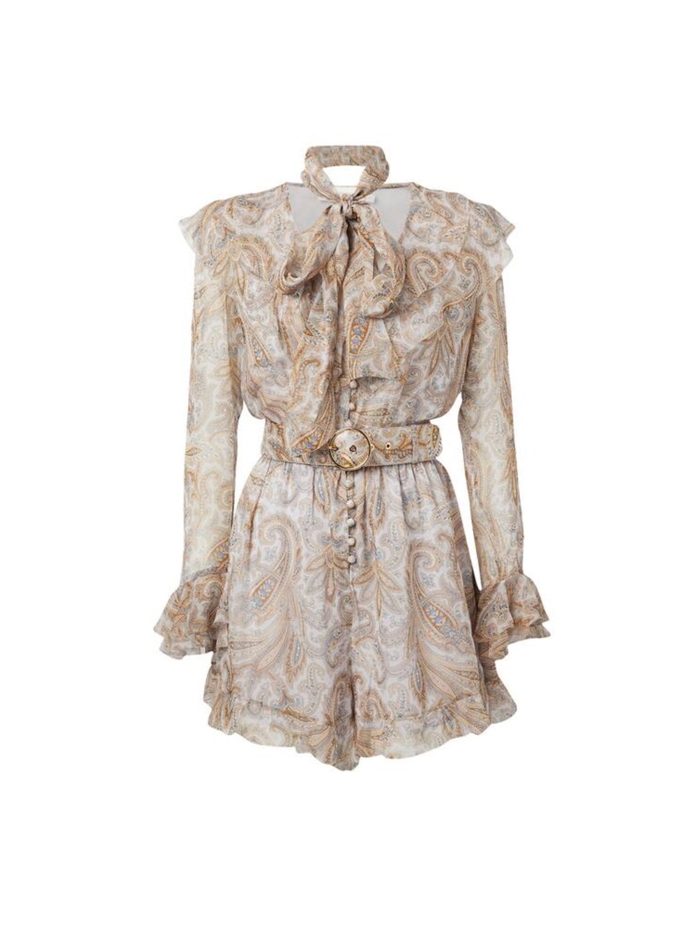Zimmerman luminous paisley jumpsuit with ruffles sz 1